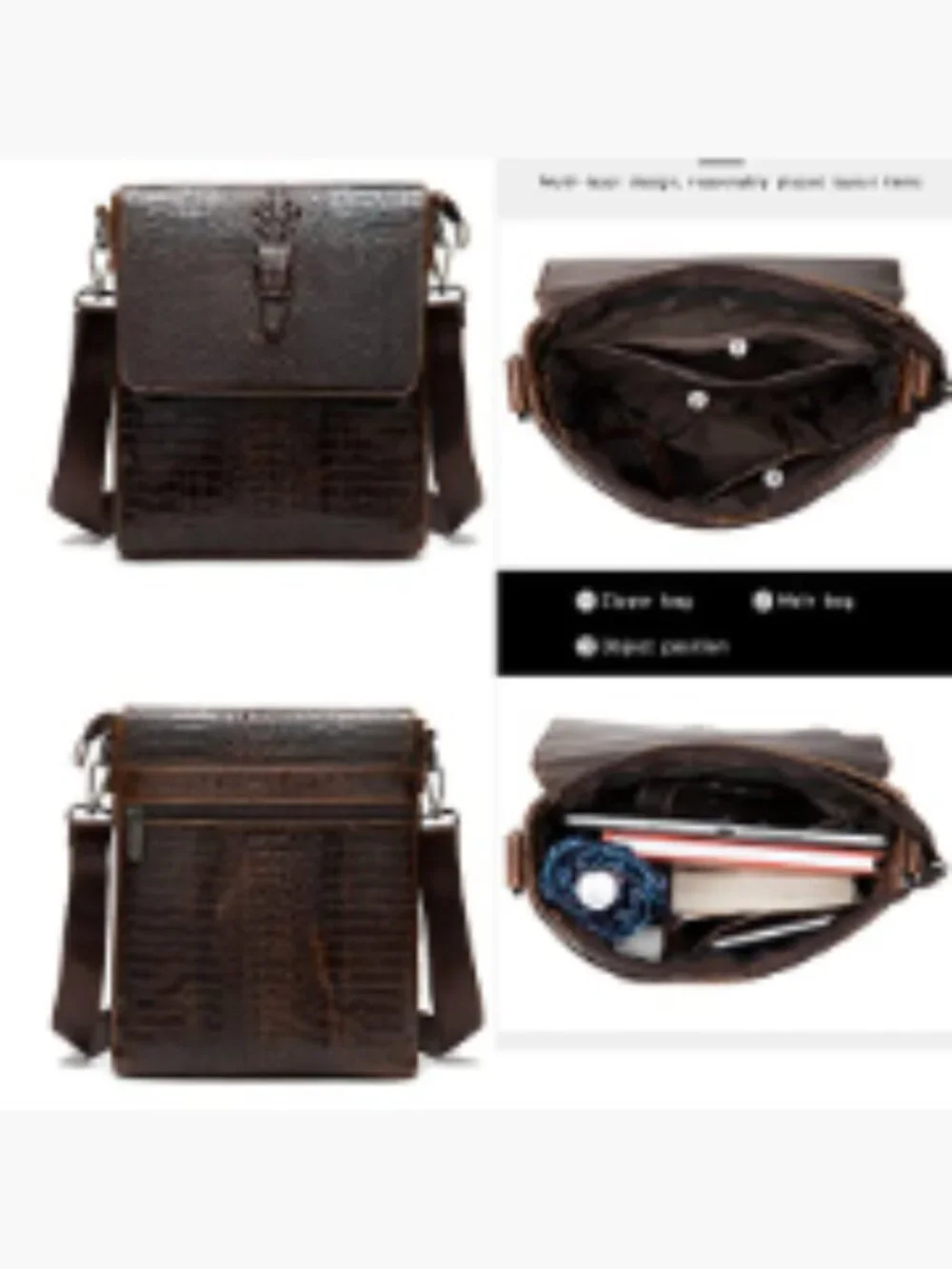 Faux Leather Crossbody Bag Messenger Shoulder Bag